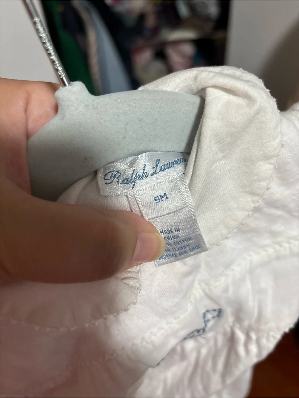 Ralph Lauren 9 months White Baby One-Piece with Peter Pan Collar baptism
